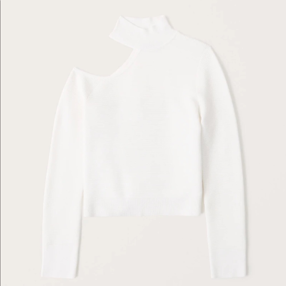 Abercrombie & Fitch LuxeLoft Cutout Slim Mockneck Sweater